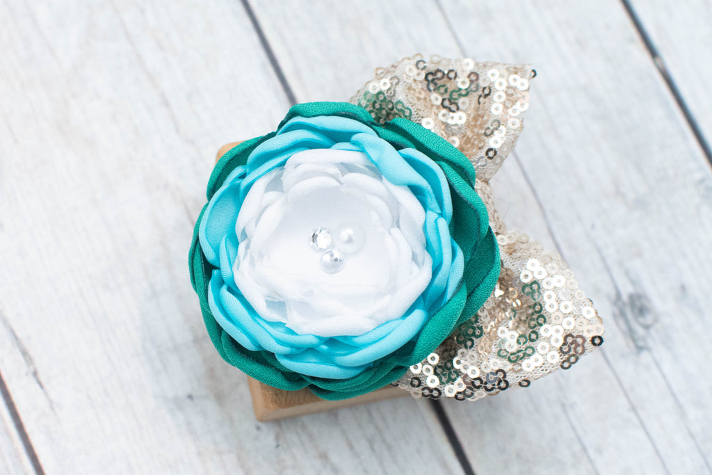 {Green, Teal & White} Glam